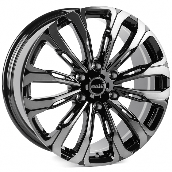 Кованые диски H241229D SKILL SV671-SL221 20 J9 ET50 6x139.7 95.1 чёрный глянцевый + полированные спи: Фото 4