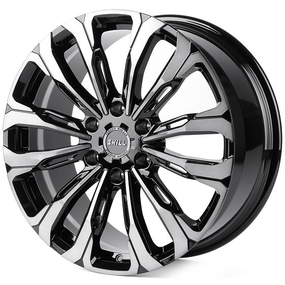 Кованые диски H241229D SKILL SV671-SL221 20 J9 ET50 6x139.7 95.1 чёрный глянцевый + полированные спи: Фото 5