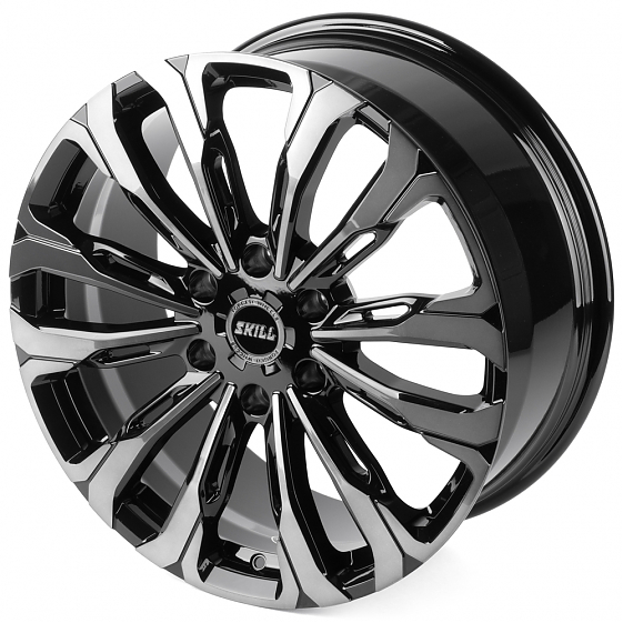 Кованые диски H241229D SKILL SV671-SL221 20 J9 ET50 6x139.7 95.1 чёрный глянцевый + полированные спи: Фото 6