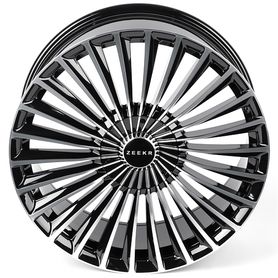 Кованые диски H260126W SKILL SV017-SV482 22 J9.5 ET35 5x108 63.4 чёрный глянцевый + полированные спи: Фото 3