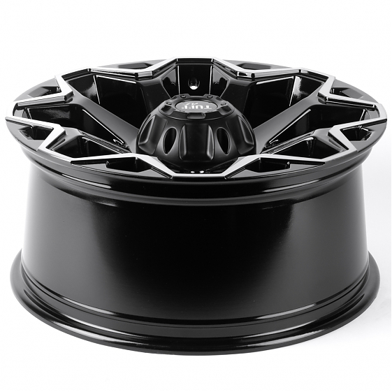 Литые диски 81411 TUFF 82743-FG466 20 J9 ET15 6x139.7 106.1 чёрный глянцевый + полированные спицы + : Фото 7