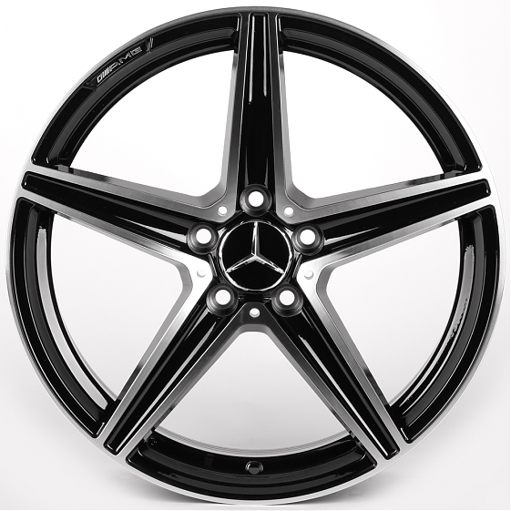 Литые диски 81879 Mercedes-Benz IVF-3173-SF069 18 J8 ET38 5x112 66.5 чёрный глянцевый + полированные: Фото 1