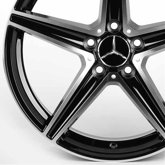 Литые диски 81879 Mercedes-Benz IVF-3173-SF069 18 J8 ET38 5x112 66.5 чёрный глянцевый + полированные: Фото 2