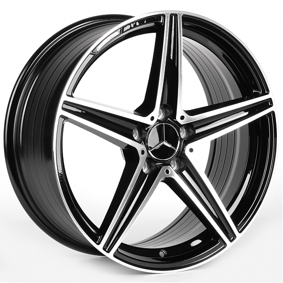 Литые диски 81879 Mercedes-Benz IVF-3173-SF069 18 J8 ET38 5x112 66.5 чёрный глянцевый + полированные: Фото 4