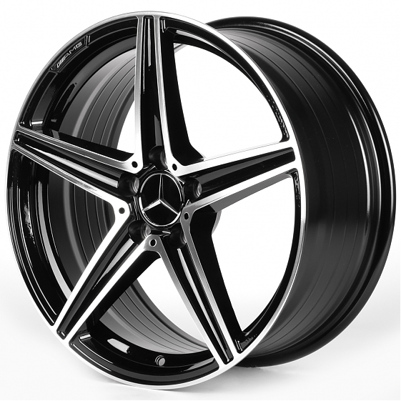 Литые диски 81879 Mercedes-Benz IVF-3173-SF069 18 J8 ET38 5x112 66.5 чёрный глянцевый + полированные: Фото 5
