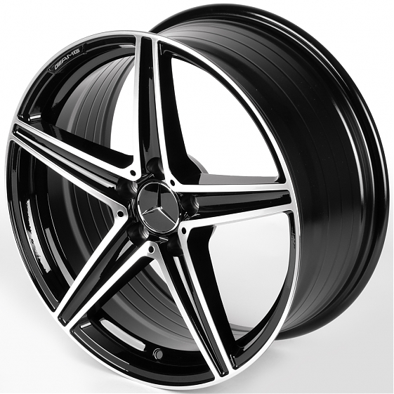 Литые диски 81879 Mercedes-Benz IVF-3173-SF069 18 J8 ET38 5x112 66.5 чёрный глянцевый + полированные: Фото 6