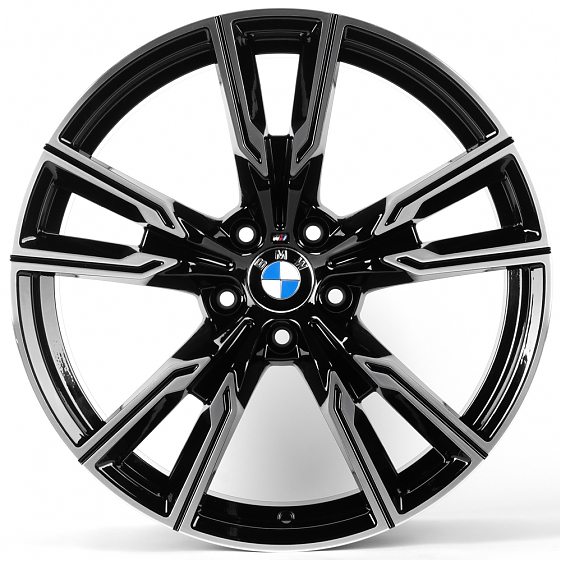 Литые диски 81690 BMW FC945-SF105 20 J11 ET35 5x120 74.1 чёрный + полированные спицы: Фото 1