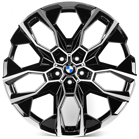 Литые диски 82082 BMW IVF-3151-FG629 21 J10.5 ET43 5x112 66.5 чёрный + полированные спицы: Фото 1
