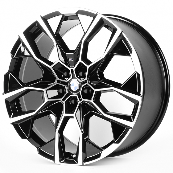 Литые диски 82082 BMW IVF-3151-FG629 21 J10.5 ET43 5x112 66.5 чёрный + полированные спицы: Фото 5