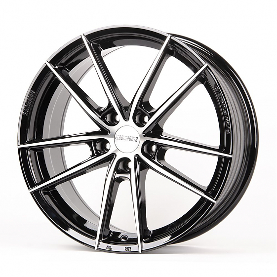 Литые диски 80750 ZERO 2239-DS191 18 J8 ET40 5x108 73.1 чёрный глянцевый + полированные спицы: Фото 4