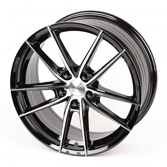 Литые диски 80750 ZERO 2239-DS191 18 J8 ET40 5x108 73.1 чёрный глянцевый + полированные спицы: Фото 5