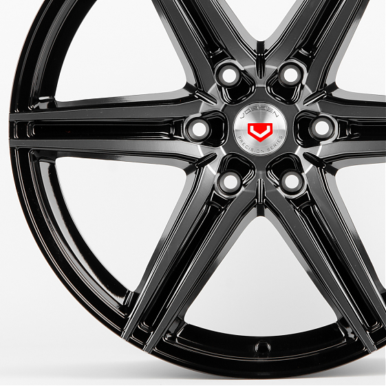 Литые диски 80223 Vossen 6985X-DS216 20 J9 ET18 6x139.7 106.1 чёрный + полированные спицы под тёмным: Фото 2