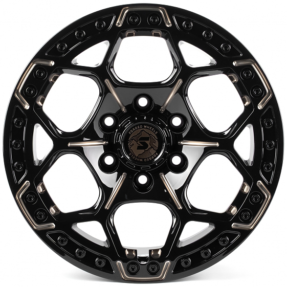 Кованые диски H260609K SKILL SV310-SK289 17 J8.5 ET34 6x135 87.1 чёрный глянцевый + полировка + тёмн: Фото 1