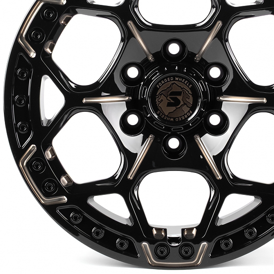 Кованые диски H260609K SKILL SV310-SK289 17 J8.5 ET34 6x135 87.1 чёрный глянцевый + полировка + тёмн: Фото 2