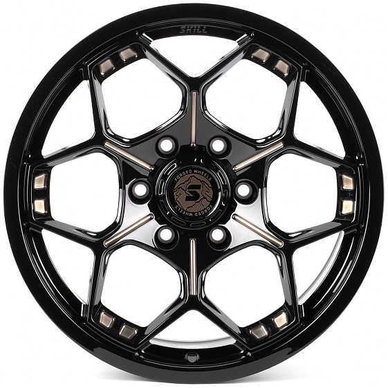 Кованые диски H260527E SKILL SV310-CS382 18 J9 ET15 6x139.7 106.1 чёрный глянцевый + полировка + тём: Фото 1
