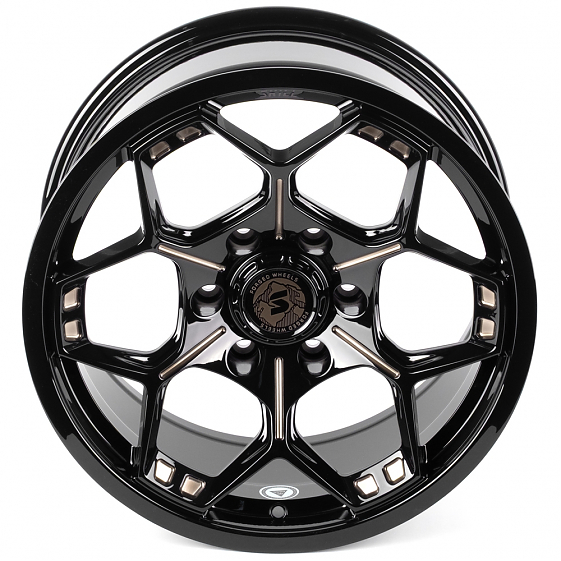 Кованые диски H260527E SKILL SV310-CS382 18 J9 ET15 6x139.7 106.1 чёрный глянцевый + полировка + тём: Фото 3