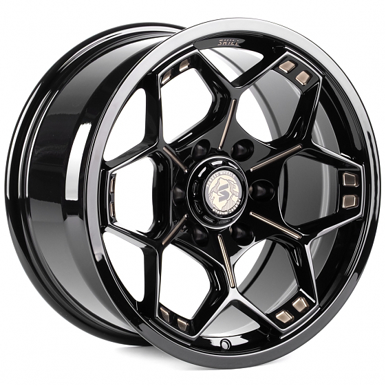 Кованые диски H260527E SKILL SV310-CS382 18 J9 ET15 6x139.7 106.1 чёрный глянцевый + полировка + тём: Фото 4