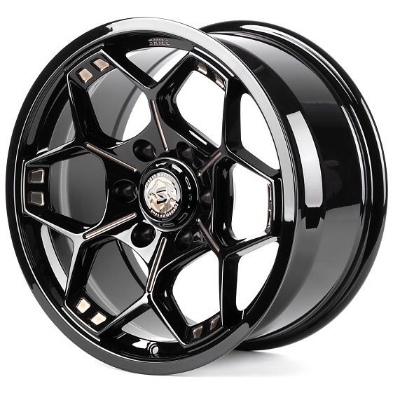 Кованые диски H260527E SKILL SV310-CS382 18 J9 ET15 6x139.7 106.1 чёрный глянцевый + полировка + тём: Фото 5