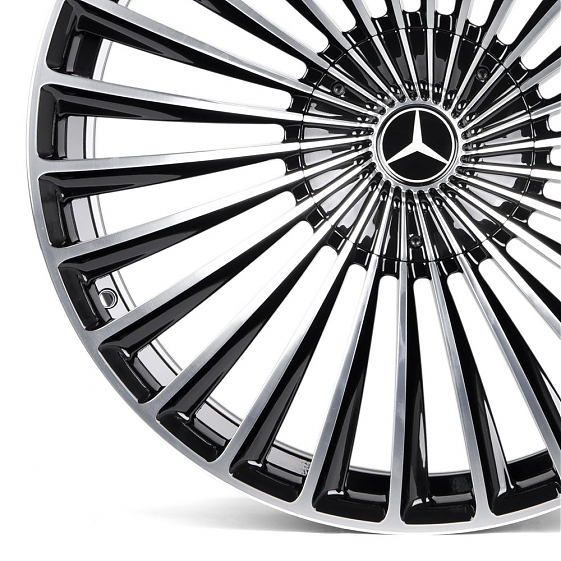 Кованые диски 230610HR SV017-SL100 22 J11.5 ET47 5x112 66.6 чёрный + полированные спицы: Фото 2