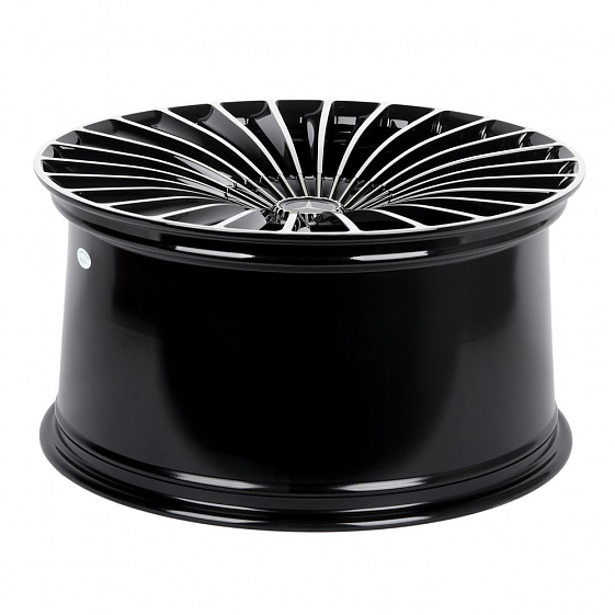 Кованые диски 230610HR SV017-SL100 22 J11.5 ET47 5x112 66.6 чёрный + полированные спицы: Фото 7