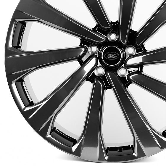 Кованые диски H231102M SL1003-DS245 23 J9.5 ET42.5 5x120 72.6 чёрный глянцевый + полированные спицы : Фото 2