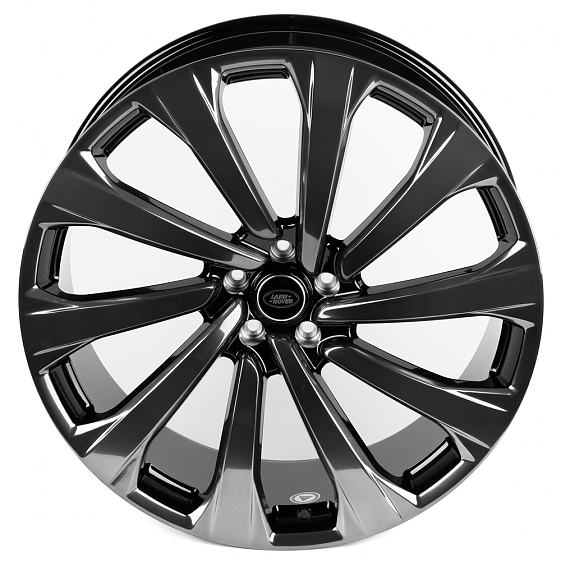 Кованые диски H231102M SL1003-DS245 23 J9.5 ET42.5 5x120 72.6 чёрный глянцевый + полированные спицы : Фото 3