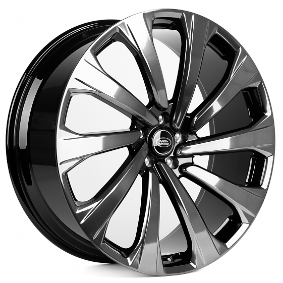 Кованые диски H231102M SL1003-DS245 23 J9.5 ET42.5 5x120 72.6 чёрный глянцевый + полированные спицы : Фото 4