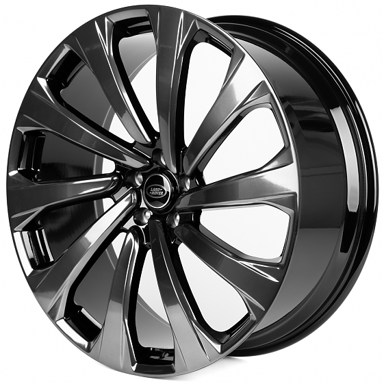 Кованые диски H231102M SL1003-DS245 23 J9.5 ET42.5 5x120 72.6 чёрный глянцевый + полированные спицы : Фото 5