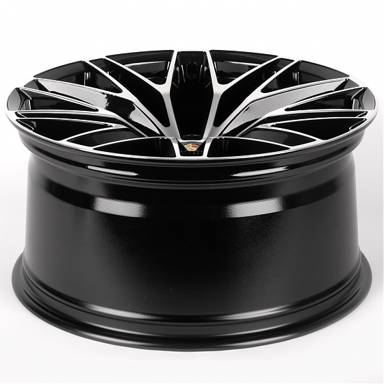 Литые диски 81858 Porsche IVF-3086-CT526 20 J10 ET19 5x112 66.5 чёрный глянцевый + полированные спиц: Фото 7