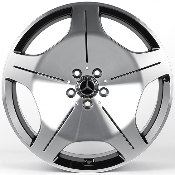 Литые диски 82059 Mercedes-Benz IVF-3069-SF102 20 J9.5 ET43 5x112 66.5 чёрный + полированные спицы: Фото 1