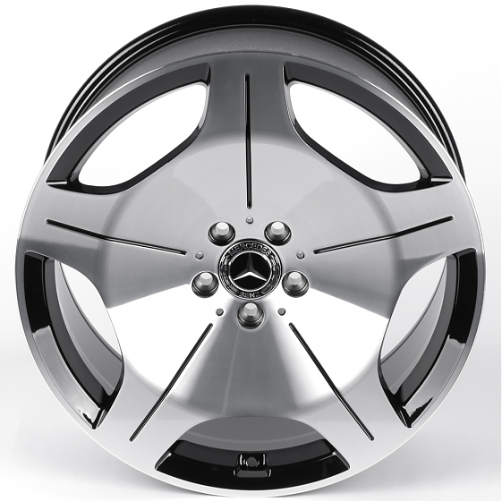 Литые диски 82059 Mercedes-Benz IVF-3069-SF102 20 J9.5 ET43 5x112 66.5 чёрный + полированные спицы: Фото 3