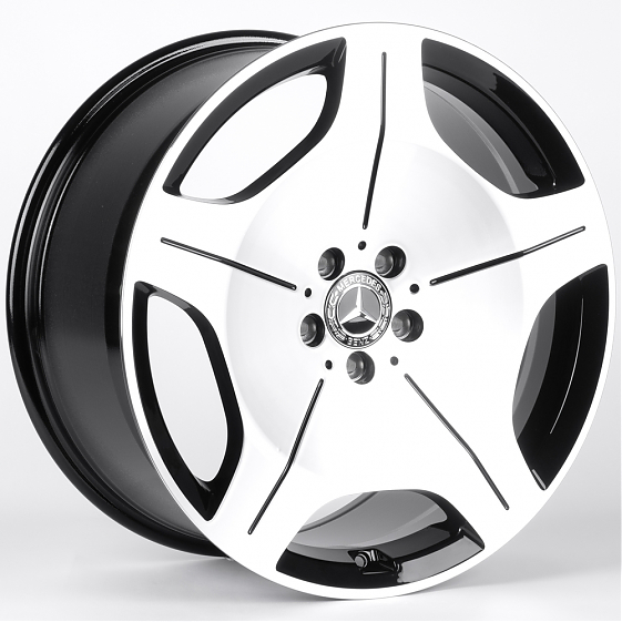 Литые диски 82059 Mercedes-Benz IVF-3069-SF102 20 J9.5 ET43 5x112 66.5 чёрный + полированные спицы: Фото 4