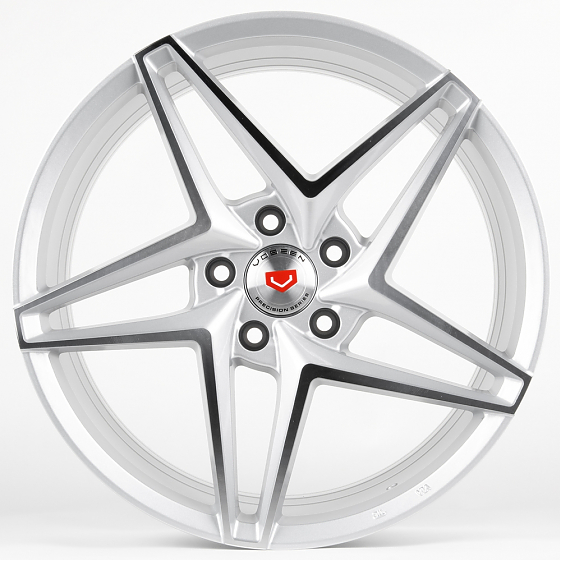 Литые диски 81209 Vossen BX01-SL051 18 J8 ET35 5x114.3 73.1 серебро + полированные спицы: Фото 1