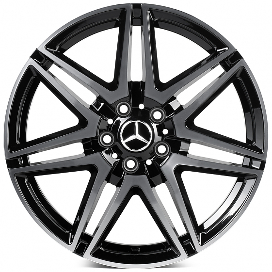 Кованые диски H241213D SKILL SL431-SK302 18 J8.5 ET48 5x112 66.6 чёрный глянцевый + полированные спи: Фото 1