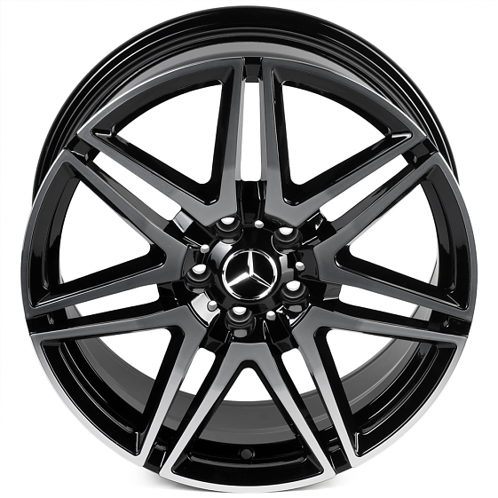 Кованые диски H241213D SKILL SL431-SK302 18 J8.5 ET48 5x112 66.6 чёрный глянцевый + полированные спи: Фото 3