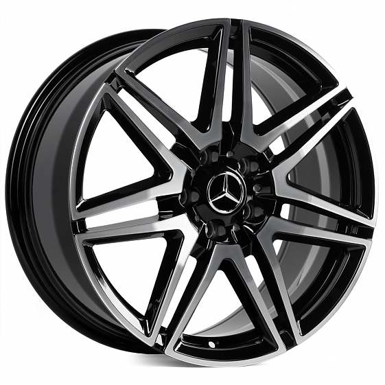 Кованые диски H241213D SKILL SL431-SK302 18 J8.5 ET48 5x112 66.6 чёрный глянцевый + полированные спи: Фото 4