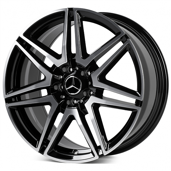 Кованые диски H241213D SKILL SL431-SK302 18 J8.5 ET48 5x112 66.6 чёрный глянцевый + полированные спи: Фото 5