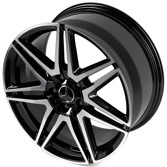 Кованые диски H241213D SKILL SL431-SK302 18 J8.5 ET48 5x112 66.6 чёрный глянцевый + полированные спи: Фото 6
