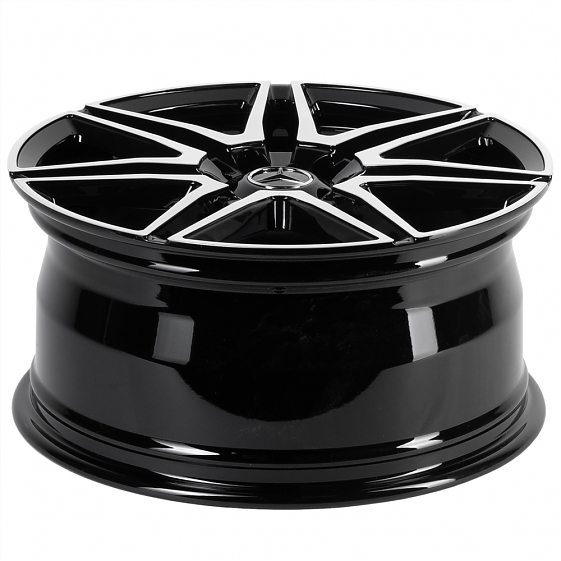 Кованые диски H241213D SKILL SL431-SK302 18 J8.5 ET48 5x112 66.6 чёрный глянцевый + полированные спи: Фото 7