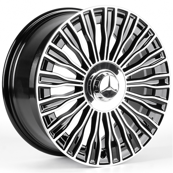 Литые диски 82591 Mercedes-Benz IVF-3152-H3152F 18 J8 ET36 5x112 66.5 чёрный глянцевый + полировка: Фото 4