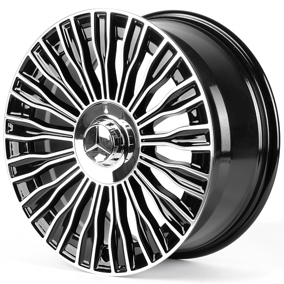 Литые диски 82591 Mercedes-Benz IVF-3152-H3152F 18 J8 ET36 5x112 66.5 чёрный глянцевый + полировка: Фото 5