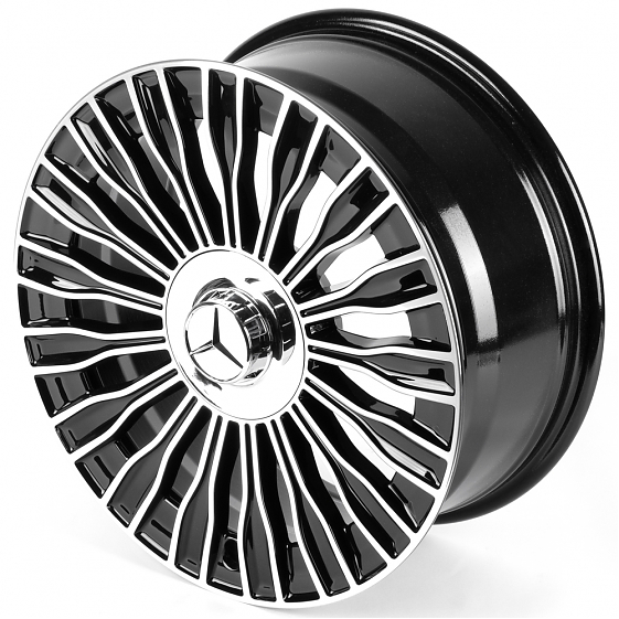 Литые диски 82591 Mercedes-Benz IVF-3152-H3152F 18 J8 ET36 5x112 66.5 чёрный глянцевый + полировка: Фото 6