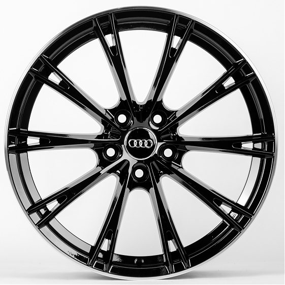 Литые диски 80426 ABT FBX006-8-FG4441 18 J8 ET35 5x112 66.5 чёрный + полированный обод: Фото 1