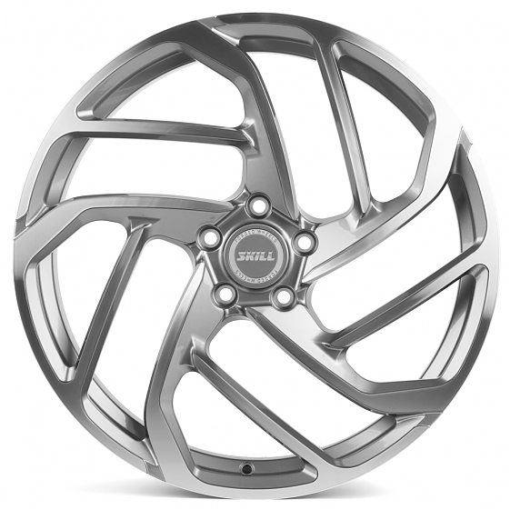 Кованые диски H231104A SKILL SL216-SL086 21 J9 ET45.5 5x120 62.5 графит глянцевый + полированные спи: Фото 1
