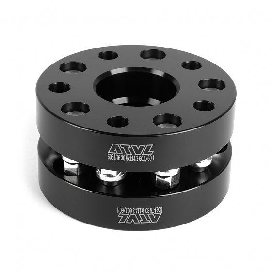 Проставка 41095 ATVL 5x114.3 60,1/60,1 12x1,5 30mm чёрный: Фото 2