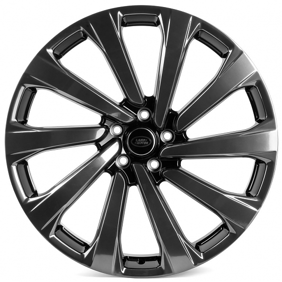 Кованые диски H230907E SKILL SL1003-SL085 21 J8.5 ET43.5 5x120 72.6 чёрный + полированные спицы под : Фото 1