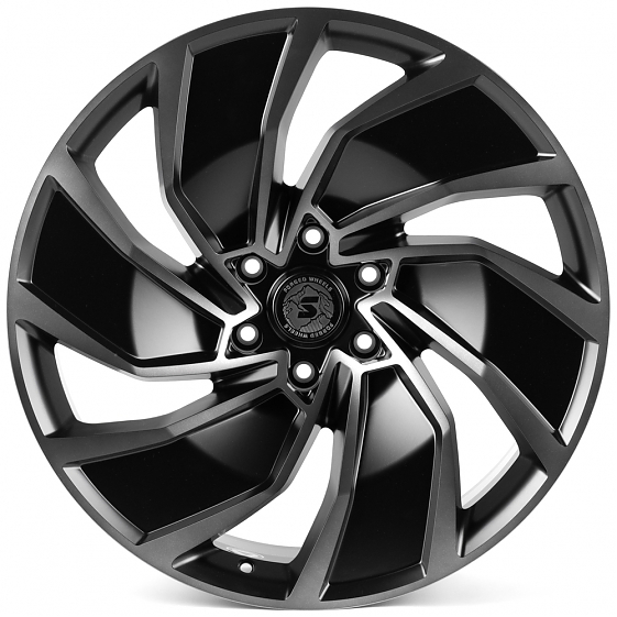 Кованые диски H260527P SKILL SL338-SK363 22 J9 ET10 6x139.7 77.8 чёрный матовый + полированные спицы: Фото 1