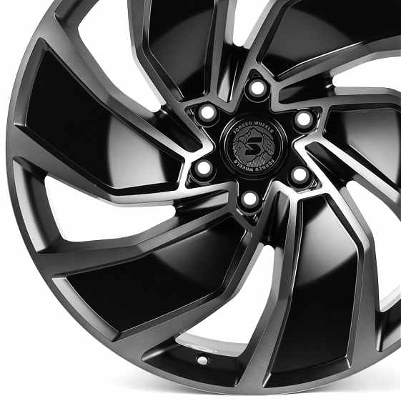 Кованые диски H260527P SKILL SL338-SK363 22 J9 ET10 6x139.7 77.8 чёрный матовый + полированные спицы: Фото 2
