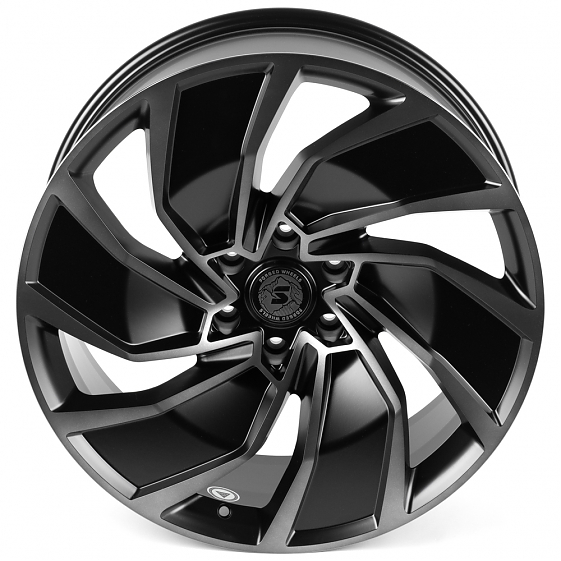 Кованые диски H260527P SKILL SL338-SK363 22 J9 ET10 6x139.7 77.8 чёрный матовый + полированные спицы: Фото 3