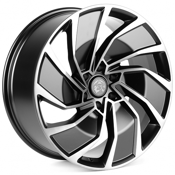 Кованые диски H260527P SKILL SL338-SK363 22 J9 ET10 6x139.7 77.8 чёрный матовый + полированные спицы: Фото 4